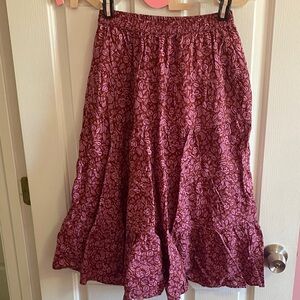 Dip A-Line Skirt in Floral Red